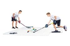 Hockey Revolution Hockey Tiles 8 - Durable Slick Dryland Interlocking Flooring, Light & Adjustable, Indoor & Outdoor - Synthetic Ice Super Glide Surface for Regular Pucks (9.7 sq ft / 0.9 m)