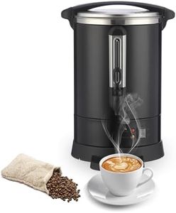 Garvee Commercial Coffee Urn,120 Cup-18L,Hot Water Dispenser with Percolator, Stainless Steer Hot Beverage Thermos, Easy Two Way Dispenser,Black