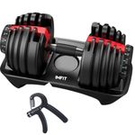 Adjustable Dumbbells with free Hand Grip by IMFit 5lb-52.5lb | Haltères à poids ajustables | Adjustable Weights Dumbbell Set 5-50lbs | Adjustable Dumbbells Pair for Weight Training | Weight Adjusts from 5 to 52.5 lbs, 15 | Dumbell Set for Fitness and Home Gym | Poids Ajustable | Adjustable Dumbbell for Strength Training | Haltere Ajustable Alteres Poids