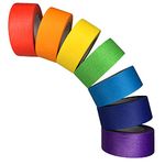 SIMON&ISAAC Rainbow Colors Masking Tape 1 inch Width Adhesive Tape Pressure Sensitive Tape Textured Paper 7 Rolls 14 Yards×1 inch Teacher Tape Lab Labeling Drafting Craft Colorful Artist Tape