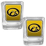 Siskiyou Sports NCAA Fan Shop Iowa Hawkeyes Square Glass Shot Glass Set 2 pack Team Color