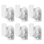 TNP Universal Satellite Speaker Wall Mount Bracket Ceiling Mount Clamp with Adjustable Swivel and Tilt Angle Rotation for Home Theater Surround Sound System Satellite Speakers - 6 Pack, White