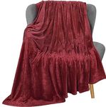 Utopia Bedding Fleece Blanket Throw Size Burgundy 300GSM Luxury Blanket for Couch Sofa Bed Anti-Static Fuzzy Soft Blanket Microfiber (60x50 Inches)