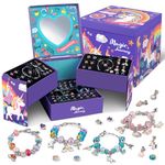 Bracelet Making Kit for Girls,Unicorn DIY Charm Jewelry Craft Set,Arts and Crafts for Kids Ages 8-12,Jewelry Making Supplies Beads,Jewelry Box Easter Birthday Gifts Ages 6 7 8 9 10 11 12 Year Old