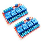 Hailege 2pcs 12V 4 Channel Relay Module with OPTO-Isolated Support High and Low Level Trigger