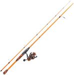 Sougayilang Fishing Rod and Reel Combo, IM7 Graphite 2Pcs Blanks, Stainless Steel Guides with Ceramic Rings, Contoured EVA Split Handle Design(6'10''Orange)