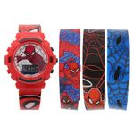 Spider-Man Boys Flashing Lights Watch w/Interchangeable Straps (SPD40099AC)