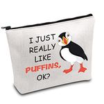 Puffins Gifts Puffin Bird Makeup Bag Puffin Bird Lover Gift Seabird Animal Lover Gift Puffin Bird Makeup Case I Just Really Like Puffins (Just Like Puffins), L9 W7 H0.39