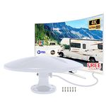 Outdoor TV Antenna 360° Omni-Directional Reception Long 100+ Miles Range Enhance VHF&UHF 4K Ready HDTV Antenna with Added Stability for Outdoor/Attic/RV Use - 32ft RG6 Coax Cable (RV Antenna4)