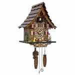 HUGE HAPPINESS Cuckoo Clock for Wall Art: 12 Melodies, Volume Control, Night Mode, Germany Style Black Forest Retro Traditional Handmade Wooden House Home Decor, Gifts for Family (8.75 X 23inch)