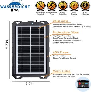 POWOXI 9W Solar Battery Charger – Portable Panel for Car, Boat, RV