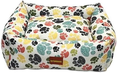 SITSNOOZE Plush Lounger Dog Bed And Cat Bed|Orthopedic Bed For Dogs & Cats|Lounger Dog Bed|Water Resistant Indoor And Outdoor Lounger Bed|Colour: Multi|Size :X_Large