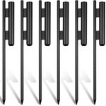 Shimeyao 6 Pcs 23 Inches Feather Flag Ground Spikes Heavy Duty Flag Hardware Banner Stakes for Swooper Feather Flutter Banner Pole, Black