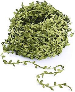 Lvydec Artificial Vine Greenery Garland, 265 Feet Green Leaves Ribbon Fake Ivy Leaf Garland for DIY Wedding Party Craft Wall Decoration