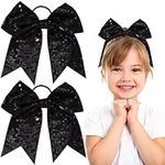 2 PCS 8" Large Cheer Bows Sequin Ch