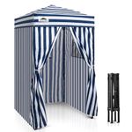 EAGLE PEAK Flex Ultra Compact 1.2m x 1.2m Pop-up Changing Room Canopy, Portable Privacy Cabana for Pool, Fashion Photoshoots, or Camping Blue/White