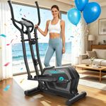 Cowmew Elliptical Cross Trainer, Compact Elliptical Machine For Home Use, Magnetic Elliptical Machines Fitness with 16 Levels Resistance, LCD Monitor, Pulse Sensor Handle, 130 KG Weight Capacity