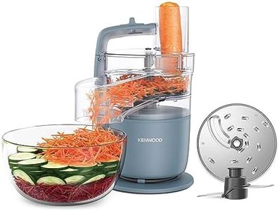 Kenwood MultiPro Go FDP22.​130GY, Food Processor for Chopping, Slicing, Grating, Pureeing and Kneading Dough, with Express Serve, 1.3L Bowl, Knife Blade, 4mm Slicing/Grating Disk, 650 W, Grey