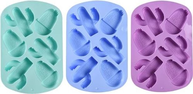 Kitchtic Cactus Silicone Non-stick Molds for Chocolate, Candy, Cookie and Mini Cake - Easy to Use and Clean Candy Molds - 3pcs set with unique designs - Mold for Baking Dessert and Oreo Cookies