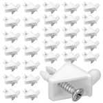 Kigniote 30 PCS White Shelf Support Pins Compatible with IKEA Part 101558 (Pax, KOMPLEMENT), Plastic Shelf Support Pegs 5mm for Wardrobe Repair