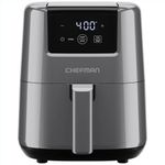 CHEFMAN 2 Qt Mini Air Fryer – Digital Space-Saving Compact Air Fryer with Nonstick and Dishwasher Safe Basket, Quick & Easy Meals in Minutes, Features Digital Timer and Shake Reminder – Grey