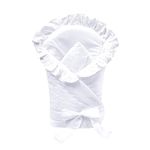 Newborn Baby Soft Swaddle Wrap 0-3 Months/Swaddling Blanket/Duvet 80x80cm (Broderie Anglaise White)