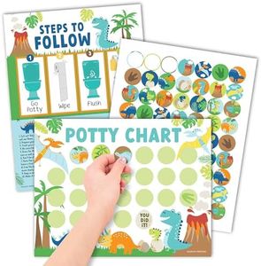 Dinosaur Potty Training Chart For Toddlers Boys - Potty Chart For Boys With Stickers, Sticker Chart For Kids Potty Training Chart For Toddlers Boys, Potty Sticker Chart For Toddlers Boy, Potty Rewards