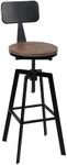 Artiss Bar Stools Stool Adjustable Kitchen Swivel Counter Barstools Dining Chair Vintage Chairs Industrial Style in 63-79cm Seat Height Floor Set for Home Bar Dining Room Cafe Outdoor Indoor