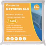 Mattress Bags for Moving 1.5 Mil Mattress Storage Bag Twin or full Size 1 Pack - Heavy Duty Thick Plastic Wrap Mattress Protector Long-Term Storage and Disposal