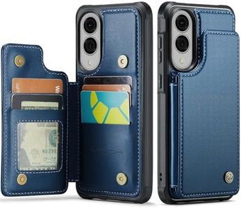Vinich for Samsung Galaxy S25 Edge Wallet Case with Card Holder, RFID Blocking Credit Slots Kickstand Shockproof Phone Cover for Women Men, Blue