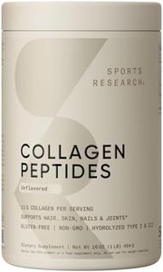 Sports Research Collagen Peptides for Women & Men - Hydrolyzed Type 1 & 3 Collagen Powder Protein Supplement for Healthy Skin, Nails, Bones & Joints - Easy Mixing Vital Nutrients & Proteins