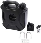 jingfei 5L Liters Black Fuel Tank Can Car Motorcycle Spare Petrol Oil Tank Jerrycan Fuel- Canister with Lock & Key