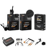 Comica BoomX-D PRO Wireless Lavalier Microphone System with 16GB Storage, Noise Canceling, Safety Audio Track, Lapel Lav Mic for DSLR Camera/iPhone/Smartphone/Android/PC Video/Streaming/Interview