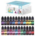 Auroh Candle Dye - 24 Colours, Candle Dyes for Soy Wax, Candle Colour for Candle Making, Oil-Based Liquid Dye for Wax Melts, Highly Concentrate, Each 10ML