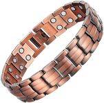 RainSo Men's Copper Bracelets Doubl
