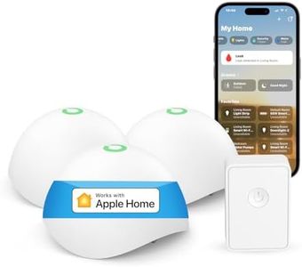 meross Smart Water Leak Detector, WiFi Water Sensor 3 Pack & Hub Kit, Support Apple HomeKit, SmartThings, IP67 Waterproof with App Alerts, Audio Alarm, 100M Range for Home Basement Kitchen