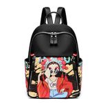 FLORES Trendy backpacks for girls, Water Resistant and Lightweight Latest collection Printed Casual (black)