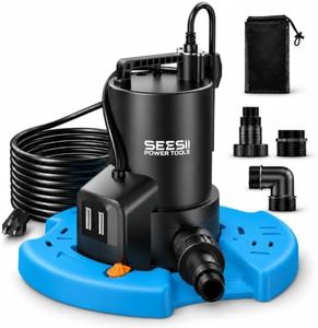 SEESII Automatic Pool Cover Pump, 1/3 HP 3035 GPH, Detachable Base