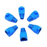 FEDUS RJ45 Boot CAT6 CAT6E CAT5 CAT5E Ethernet Network Cable Strain Relief Boots Cable Cap Connector Plug Cover (Pack of 100Pcs,Blue Color)