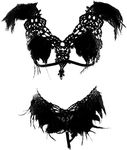 Gothic Festival Rave Feather Harness Strappy Lingerie Handmade Elastic Adjustable Top Cage Bra Burning Man Exotic Cosplay Plus Size for Women