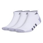 adidas Men's Cushioned 3-Pack Low-Cut Socks, White/Grey/Black, Large