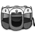 BEIKOTT Pet Playpen, Foldable Dog Playpens, Portable Exercise Kennel Tent for Puppies/Dogs/Cats/Rabbits, Dog Play Tent with Removable Mesh Shade Cover for Travel Indoor Outdoor Using(Large)