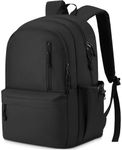 RJEU Black Backpack for School, Lightweight Teens Bookbag for Girls Boys Middle School High School,15.6in Laptop Bag for College Student Men Women