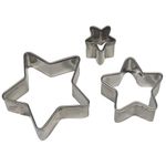 PME Stainless Steel Star Cutters, Set of 3, Silver, 5 x 1.2 x 5 cm