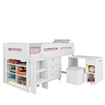 CorLiving BMG-210-B Madison 5pc All-in-One Single/Twin Loft Bed in Snow White