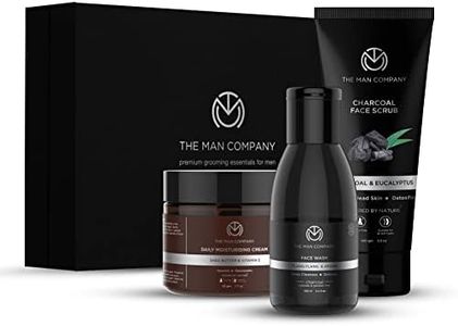 The Man Company Detan Facial Kit - Charcoal Face Wash, Charcoal Scrub, Daily Moisturising Face Cream | Best Detan Care - Pack of 3