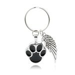 Pet Cremation Urn Jewelry Love Dog Paw Memorial Keychain Angel Wing Charm Keepsake Ash Locket