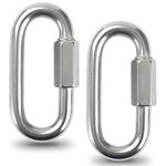 Cozihom 3.5 Inch Stainless Steel Chain Quick Links, M10 3/8" Locking Carabiners, Chain Hooks, Twist Key Ring Screw Chain Link, 2310 Lbs Capacity, Pack of 2