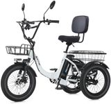 NARRAK Electric Tricycle for Adults,Fat Tire Folding Electric Trike,3 Wheels Electric Bicycle Bikes, Peak 1100W Step-Thru Etrike with Removable Battery and Large Basket