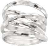 Silpada 'Wrapped Up' Overlapping Textured Band Ring in Sterling Silver, Size 10, Size 10